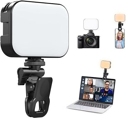 Rechargeable Selfie Light Clip-On LED Fill Light for iPhone, Android & Video Calls