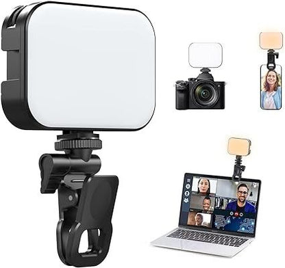 Rechargeable Selfie Light Clip-On LED Fill Light for iPhone, Android & Video Calls